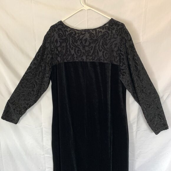 Diane von Furstenberg Long Sleeve Velvet Maxi Dress Size 1X Goth Whimsygoth 80s - Picture 5 of 8
